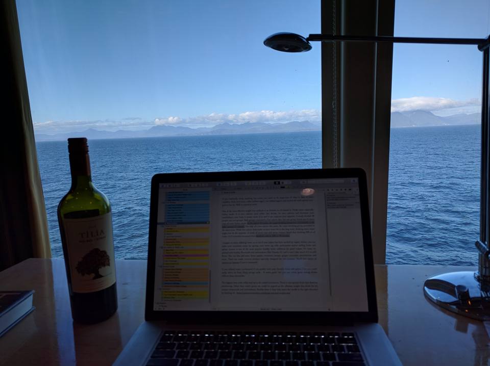 Last week I went on a work cruise in Alaska and worked a lot on my upcoming book. Moments like that make me realize how fortunate I am.
